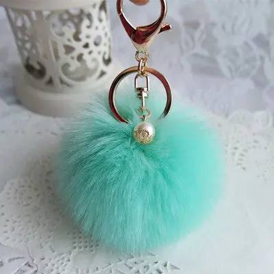 Keychain Rabbit Fur Ball Bag Plush Car Key Ring Cars Key Pendant Decoration For Purse Bag 1