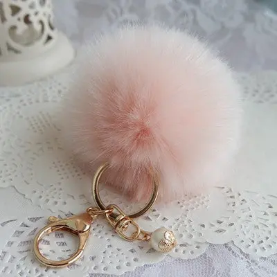 Keychain Rabbit Fur Ball Bag Plush Car Key Ring Cars Key Pendant Decoration For Purse Bag 3