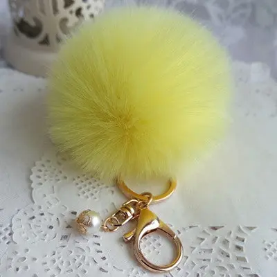 Keychain Rabbit Fur Ball Bag Plush Car Key Ring Cars Key Pendant Decoration For Purse Bag 5