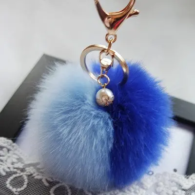 Keychain Rabbit Fur Ball Keychains For Bag Plush Car Key Ring Cars Keys Pendant Jewelry Gifts 11
