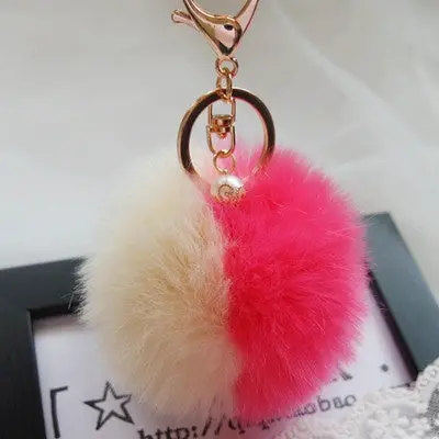 Keychain Rabbit Fur Ball Keychains For Bag Plush Car Key Ring Cars Keys Pendant Jewelry Gifts 4