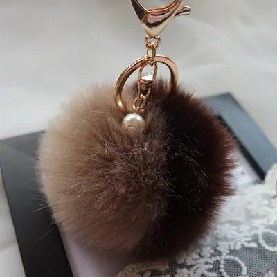 Keychain Rabbit Fur Ball Keychains For Bag Plush Car Key Ring Cars Keys Pendant Jewelry Gifts 9