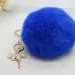 Keychain Rabbit Fur Dancing Angel Rhinestone Ball Bag Plush Car Key Ring Charm Car Key Pendant Gift 1