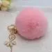Keychain Rabbit Fur Dancing Angel Rhinestone Ball Bag Plush Car Key Ring Charm Car Key Pendant Gift 6