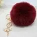 Keychain Rabbit Fur Dancing Angel Rhinestone Ball Bag Plush Car Key Ring Charm Car Key Pendant Gift 8
