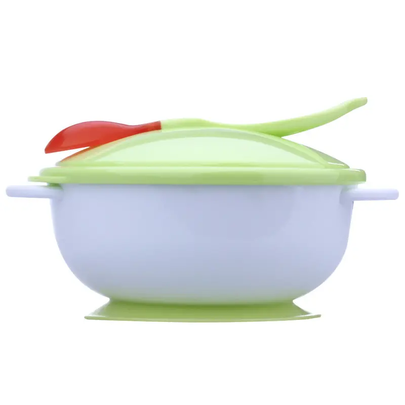 Kids Baby Infants Feeding Bowl Sucker Temperature Sensing Training Spoon Suction Cup Bowl Slip-Resistant Tableware 1