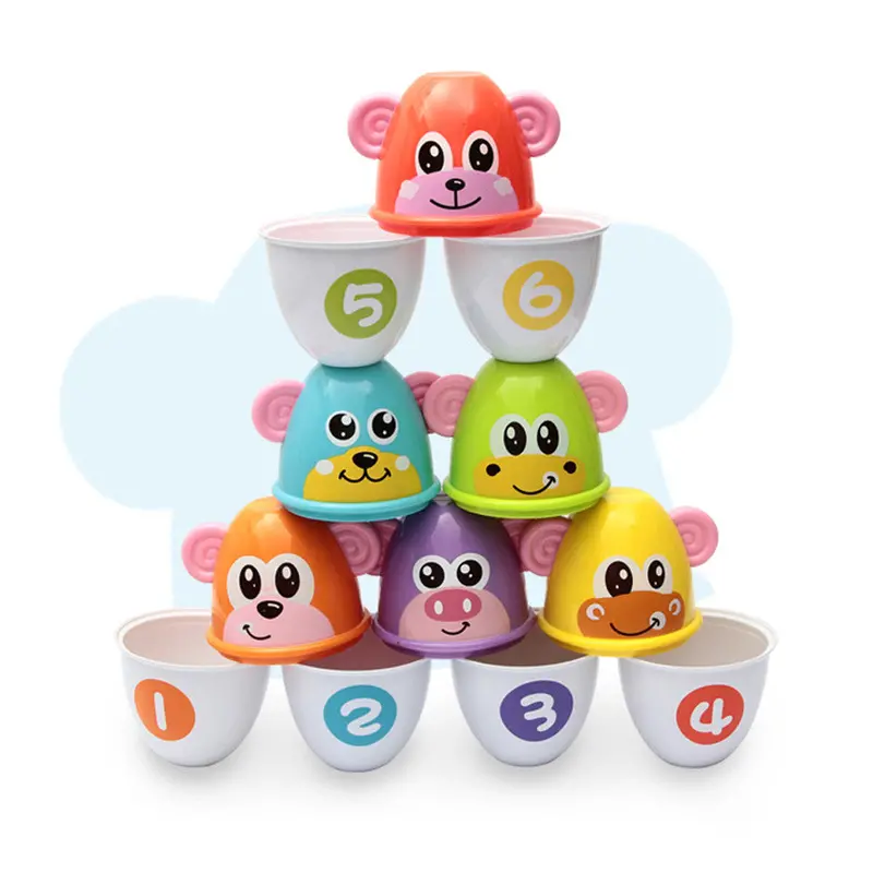 Kids Baby Toys Stacking Rolling Bowling Educational Toys Rainbow Stack Up 1