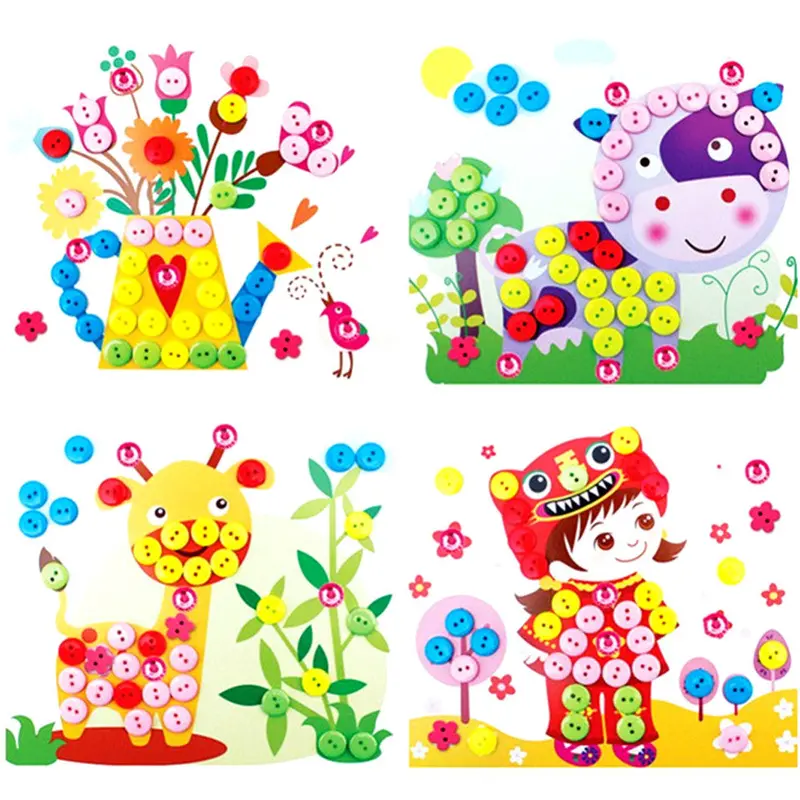 Kids Eva Foam Stickers Animal Hmade Button Toys Self-Adhesive Gift 3D Diy Toys Puzzles For Kids 1