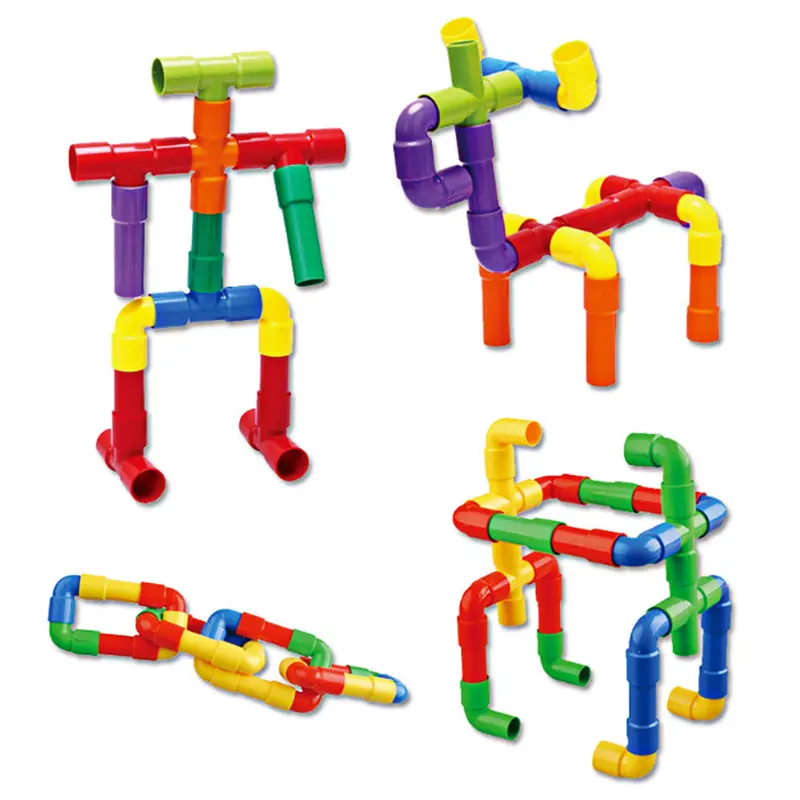 Kids Plastic Inserted Developmental Toy Tunnel Water Pipe Building Blocks S Kindergarten Educational Toys For Children 1