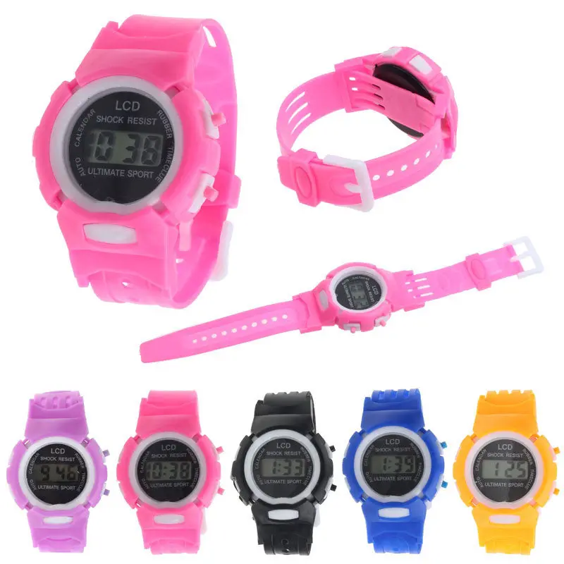 Kids Student Time Clock Electronic Digital Watch Lcd Display Teenager Wristwatch Gifts For Your Girls Boys 1