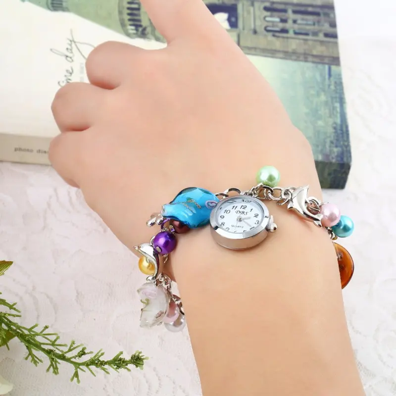 Kiss Ocean- Dolphin Alloy Charming Quartz Bracelet Bangle Wrist Watch 1