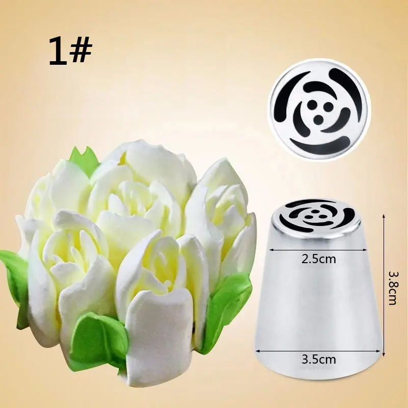Kitchen Accessories Stainless Steel Nozzles Russian Tulip Icing Piping Pastry Decorating Tips Cake Decorator 84269 1