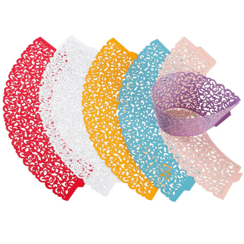 Kitchen Diy 12Pcs/Packwedding Birthday Baby Shower Filigree Vine Decor Wrapper Wraps Cupcake Cases 70959 2