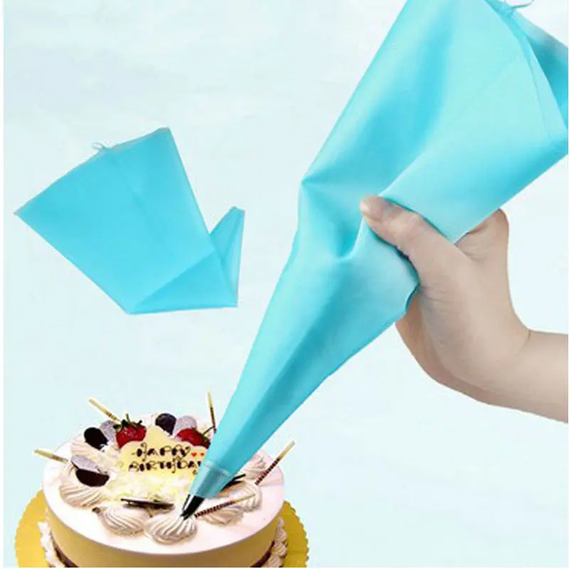 Kitchen Portable 13" Reusable Silicone Icing Piping Cream Pastry Bag Cake Diy Decorating Tool 1