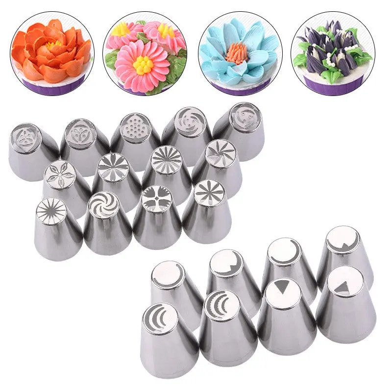 Kitchen Portable 2 Russian Tulip Nozzle For Cake Cupcake Decorating Icing Piping Nozzles Russian Rose Nozzles Tips V01349 1