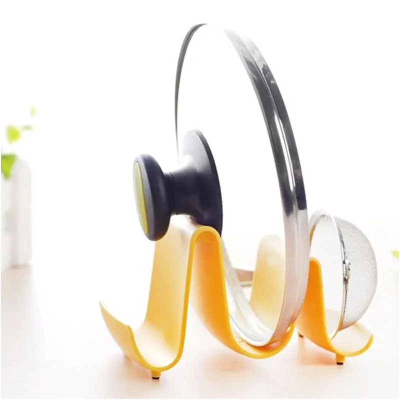 Kitchen Portable Spoon Pot Lid Shelf Cooking Storagetool Stand Holder Wave Design 57968 1