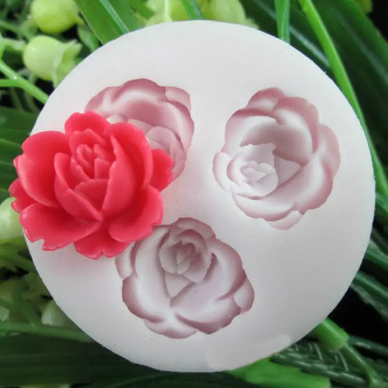 Kitchen Random Practical 3D Rose Flowers Fondant Cake Cookie Chocolate Soap Mold Cutter Modelling Tools 25520 1