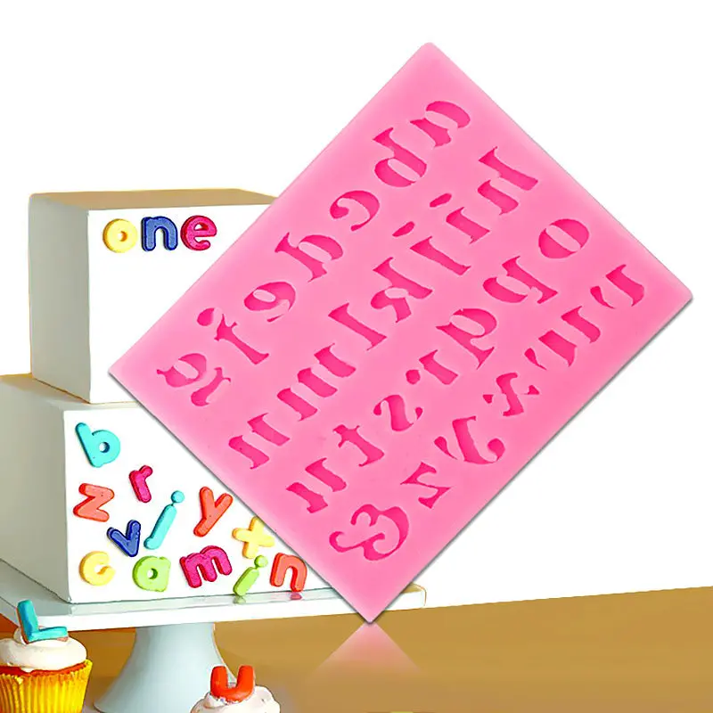 Kitchen Simple Design Lovely Letters Printed Cake Chocolate Silicone Fondant Mold Decorating Tools 83946 1
