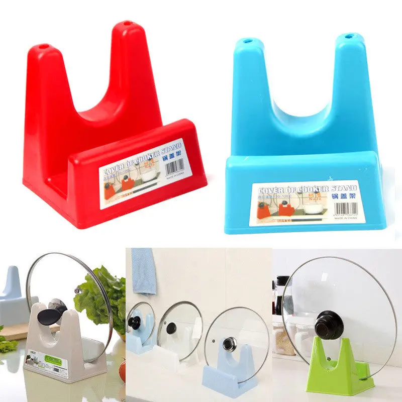 Kitchen Useful Pot Pan Cover Lid Ladle Stand Holder Shelf Rack Spoon Rest Cooking Utensil Tool 66112 1