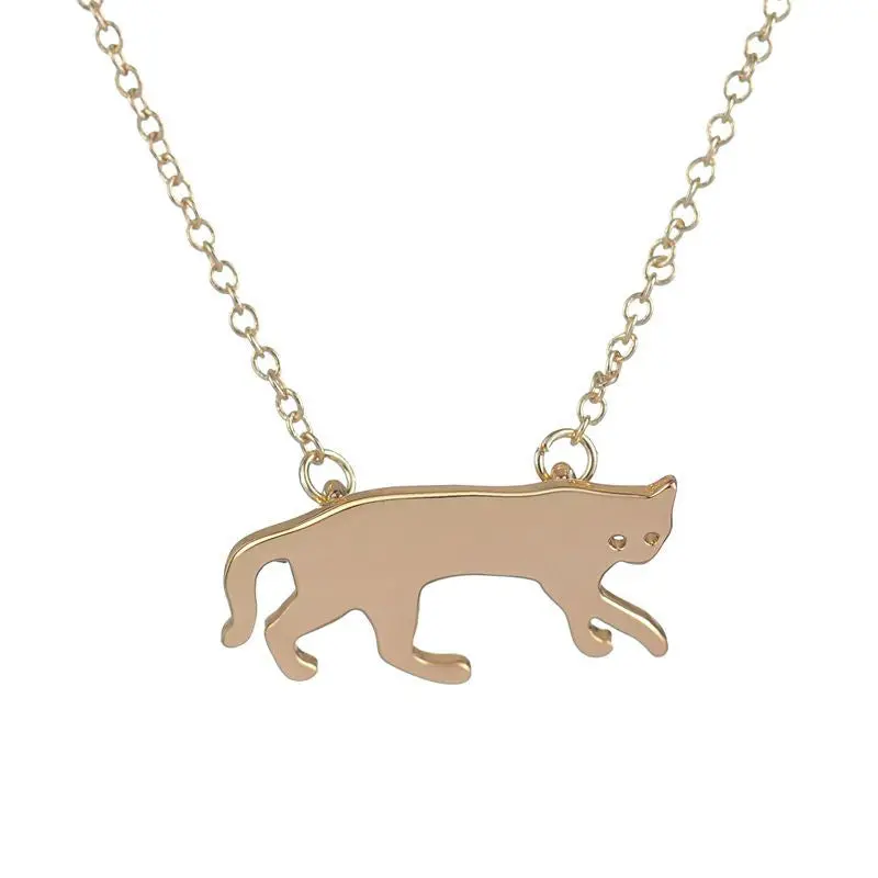 Kitty Pendant Necklace Fierce Leopard Silhouette Animal Necklace Wedding Birthday Gift N200 1