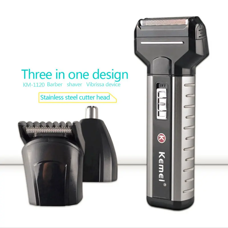 Km-1120 Double Head Practical Electric Rechargeableface Shaving Razor 1
