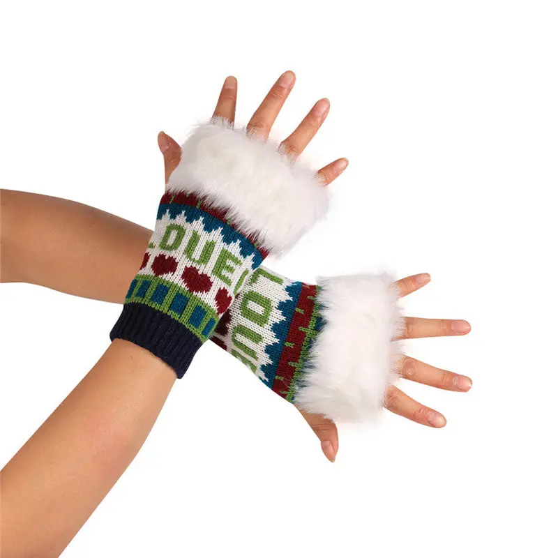 Knitted Arm Fingerless Gloves Womens Gloves Cold Soft Warm Mitten Fast Shipping Feida 2