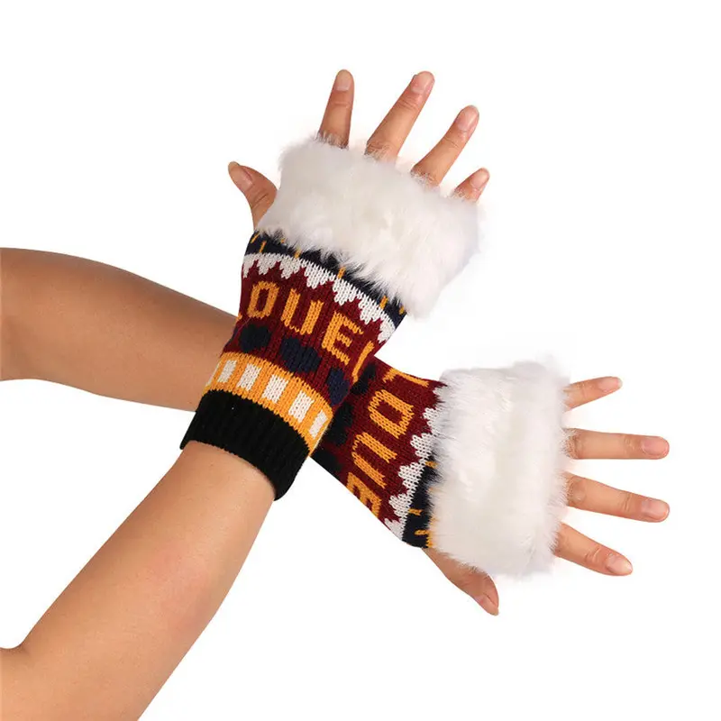 Knitted Arm Fingerless Gloves Womens Gloves Cold Soft Warm Mitten Fast Shipping Feida 5