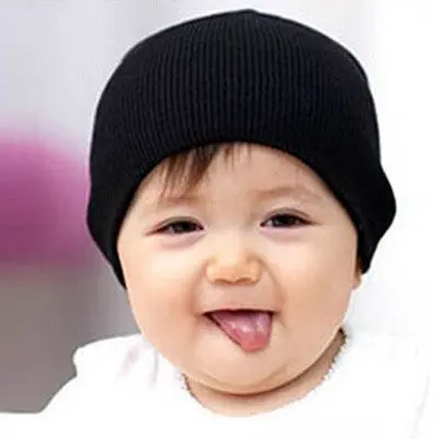 Knitted Baby Hat Solid Kids Warm Cap Children Beanie Boy Girls Soft Hats Head Wear Accessories 1