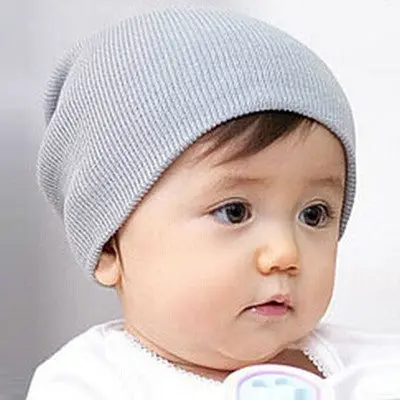 Knitted Baby Hat Solid Kids Warm Cap Children Beanie Boy Girls Soft Hats Head Wear Accessories 3