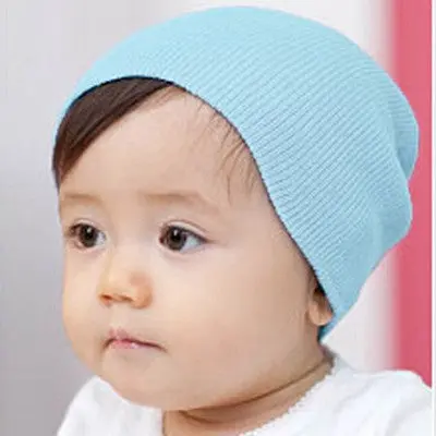 Knitted Baby Hat Solid Kids Warm Cap Children Beanie Boy Girls Soft Hats Head Wear Accessories 5