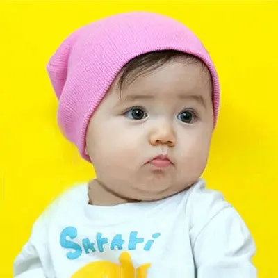 Knitted Baby Hat Solid Kids Warm Cap Children Beanie Boy Girls Soft Hats Head Wear Accessories 6