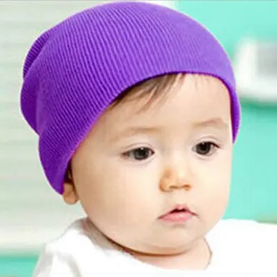 Knitted Baby Hat Solid Kids Warm Cap Children Beanie Boy Girls Soft Hats Head Wear Accessories 7