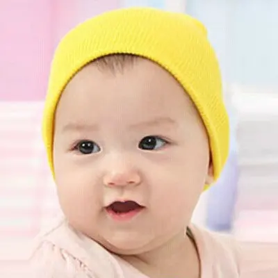 Knitted Baby Hat Solid Kids Warm Cap Children Beanie Boy Girls Soft Hats Head Wear Accessories 9