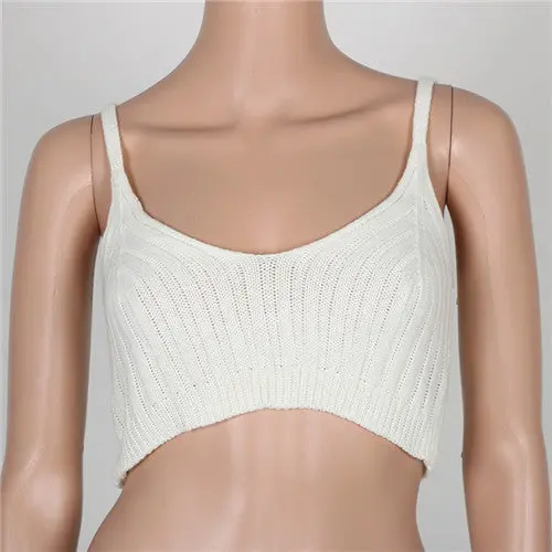 Knitted Bustier Crop Top Sexy Fitness Women Top Sweater Crochet Ladies Short Tank Top Cami Cropped Top For Women 10