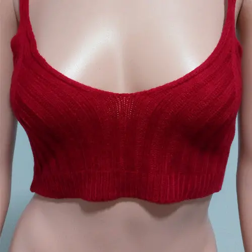 Knitted Bustier Crop Top Sexy Fitness Women Top Sweater Crochet Ladies Short Tank Top Cami Cropped Top For Women 11
