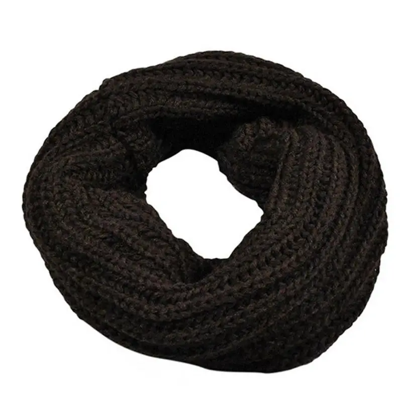 Knitted Circle Wool Scarf Shawl Wrap Warm Collar 3