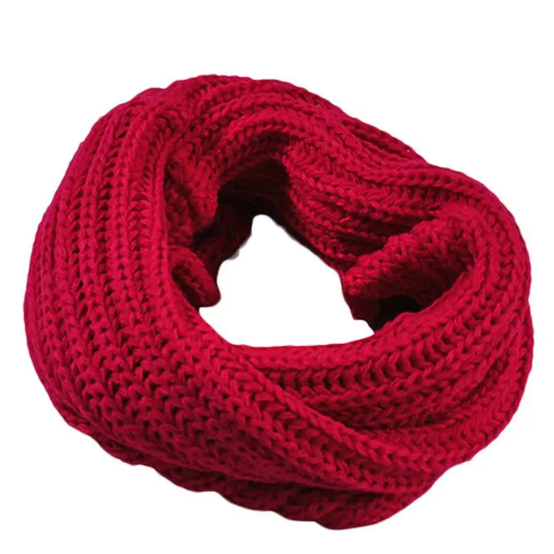 Knitted Circle Wool Scarf Shawl Wrap Warm Collar 6