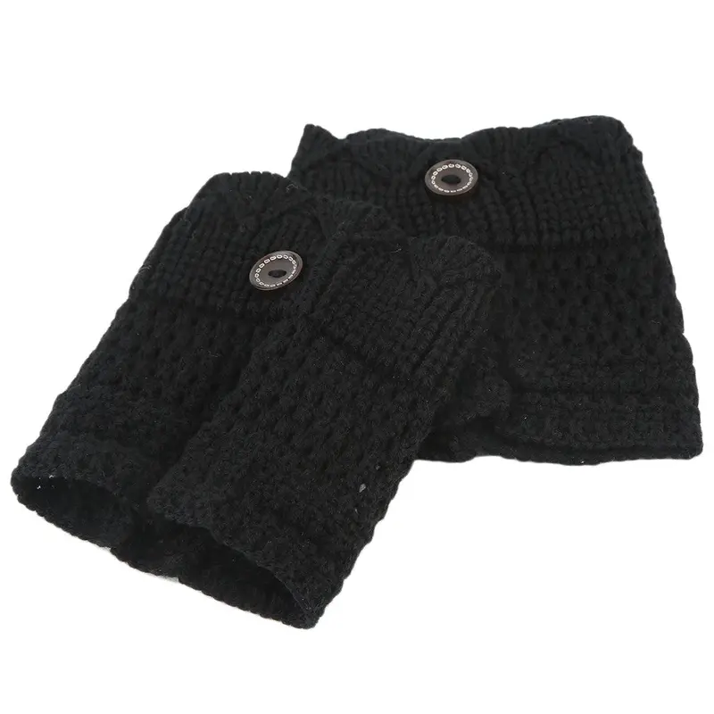 Knitted Crochet Leg Warmers Girls Practical Lace Button Decoration Short Liner Boot Socks Boot Cuffs Toppers 1
