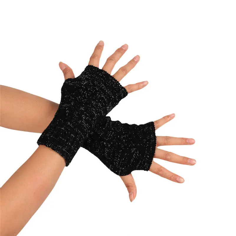 Knitted Gloves Arm Fingerless Gloves Cold Soft Warm Mitten Free Shiping Feida 1