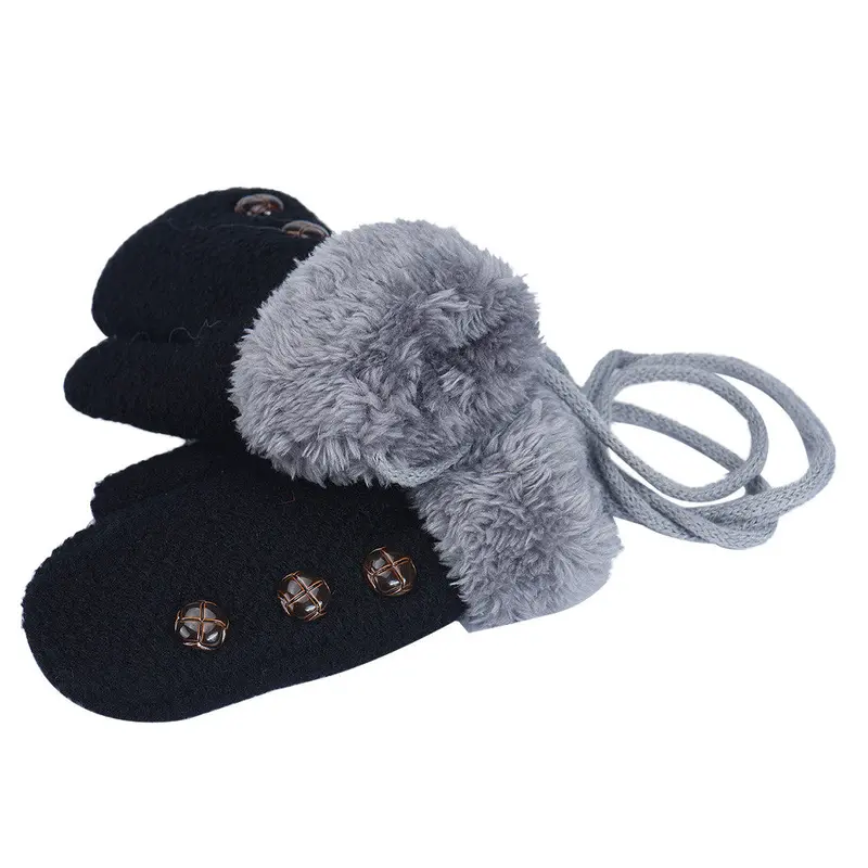 Knitted Gloves Children Warm Rope Mittens Boy Leaf Girl Glove 2