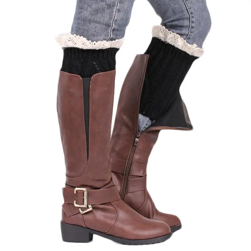 Knitting Socks Leg Warmers Boot Keep Warm Lace Short Socks 1