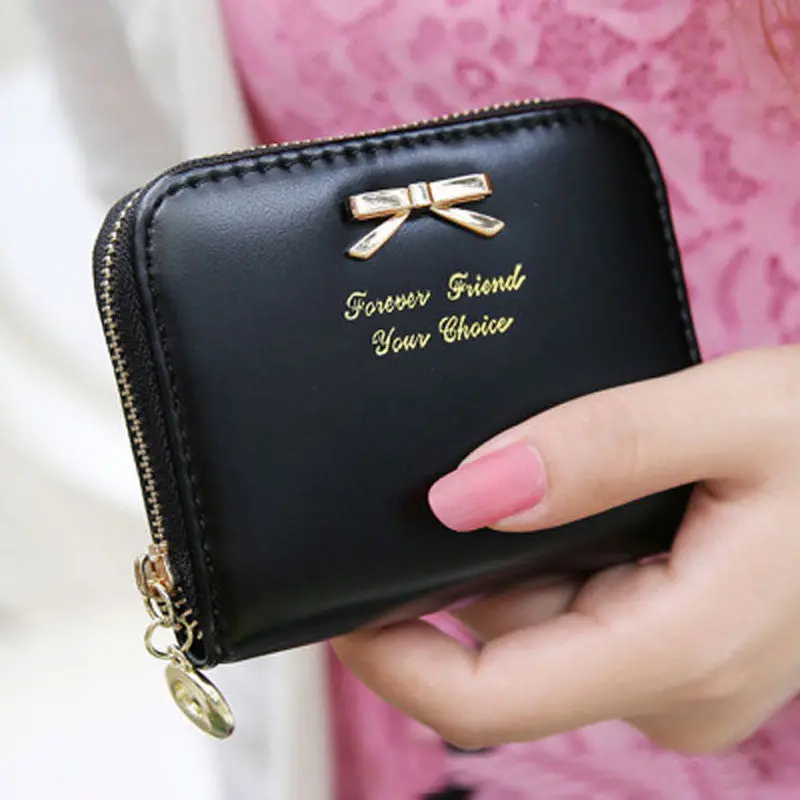 Korea Fashion Faux Leather Women Wallets Multi-Cards Position Short Zipper Purse Female Wallet Card Holder Handbag Day Clutches 1