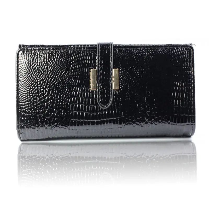 Korean Crocodile Pattern Long Leather Women's Top Grade Wallet Ladies Purse 2