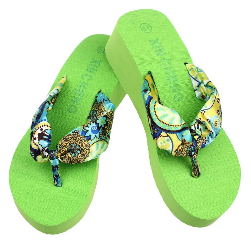 Korean-Inspired Wedge Platform Thong Sandals – Casual Beach Slippers for Women