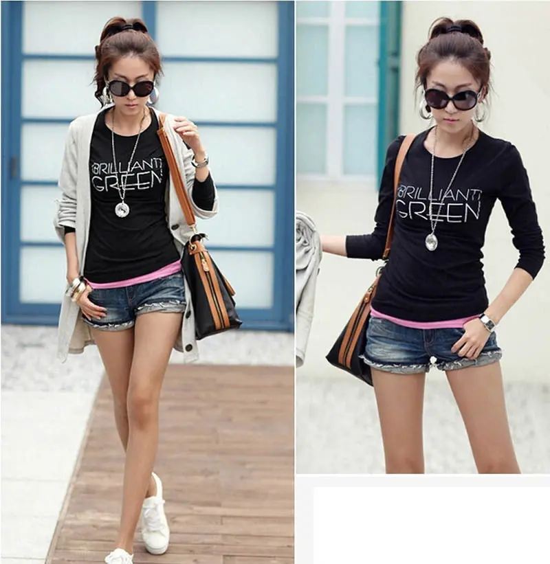 Korean Long Sleeve Lady Tops Mujeres Women Blouse Print Vetement S 7