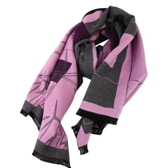 Korean Style Keep Warmdual Usage Thick Scraf Super Long Ladies Air Conditioned Room Scarf 2