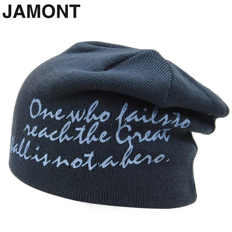 Korean Style Letter Floral Printed Cotton Knitting Capsable Design Keep Warm Headwear Hats Jamont B0301 1