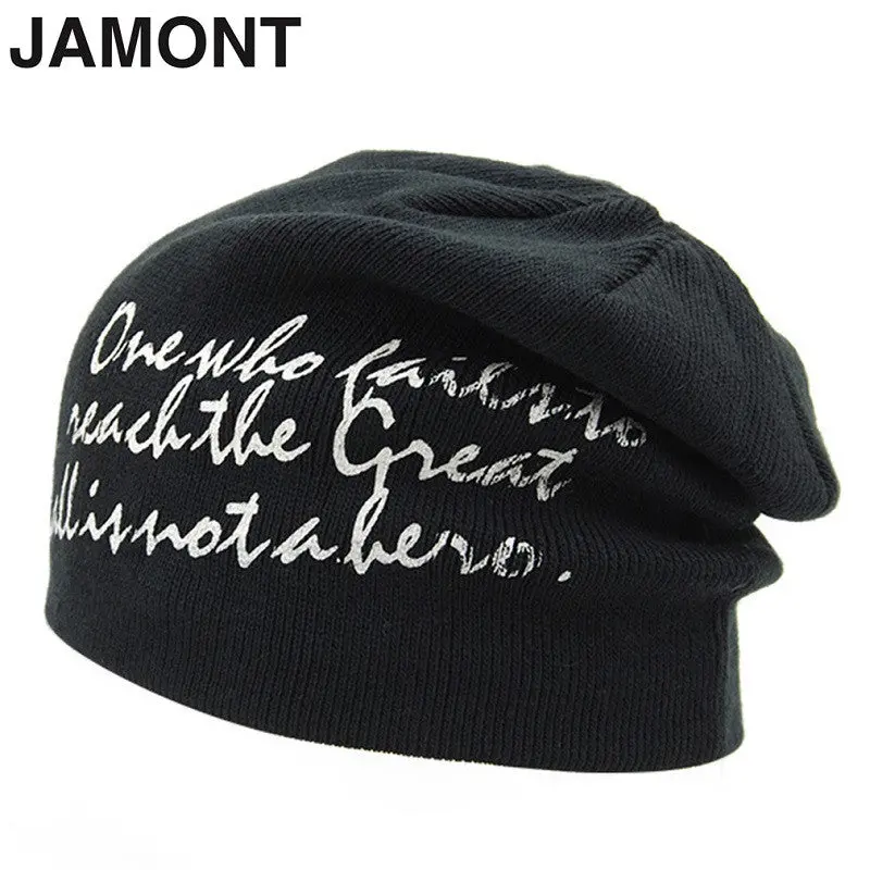 Korean Style Letter Floral Printed Cotton Knitting Capsable Design Keep Warm Headwear Hats Jamont B0301 2