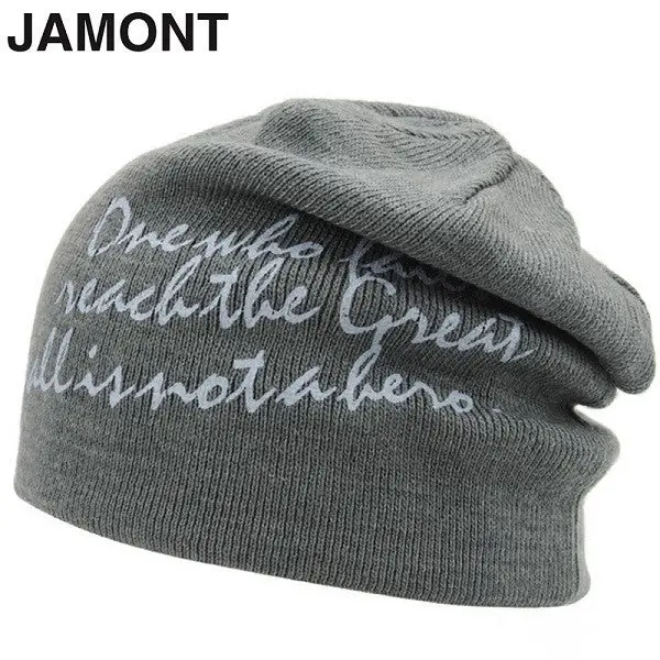 Korean Style Letter Floral Printed Cotton Knitting Capsable Design Keep Warm Headwear Hats Jamont B0301 4