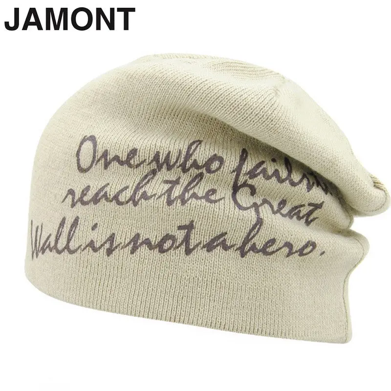 Korean Style Letter Floral Printed Cotton Knitting Capsable Design Keep Warm Headwear Hats Jamont B0301 5